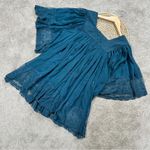 Badgley Mischka American Glamour  Chiffon Top Embellishment Bell Sleeve Boho L Photo 5