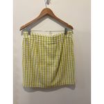 Talbots NWT  Womens A Line Skirt Size 8 Green White Plaid Tweed Button Front Photo 3