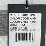 Adrianna Papell NWT  Grey Striped Oversized Turtleneck Sweater Women’s Sz Medium Photo 2