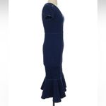 Opening Ceremony Blue Textured Desert Jacquard Ruffle Hem Midi Dress Size XS Photo 6