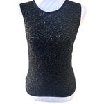 Laundry by Shelli Segal Y2K VTG. LAUNDRY SILK BLACK SEQUIN CROP TANK TOP SMALL Photo 1