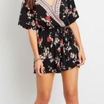 Maurice's Black Floral Romper Photo 1
