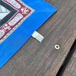 Vintage Blue/Red Anne Paris 100% Silk Egyptian Print Made in France Silk Scarf Blue Photo 2