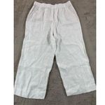 Tahari NWOT XL White Linen Cropped Wide Leg Lounge Pants Elastic Waist Beach Sun Photo 1