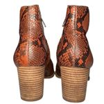 Madewell The Rosie Boot Women's Size 6.5 Red Snake Embossed Leather Ankle Bootie Photo 3