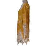 C EST.1946 Women’s Boho Yellow Blouse 3/4 Sleeve Crochet Embroidered SZ 22/24 Photo 1