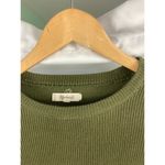 Madewell  Ruffle Cuff Ribbed Top in Deep Woodland Green Size XS Photo 1