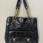 Coach Vintage Y2K Poppy Plushlock Tote, Black Leather Photo 0