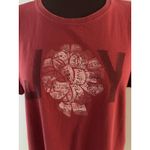 Life is Good Top Womens XL Cranberry Red JOY Christmas Short Sleeve T-shirt Photo 1