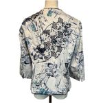 Coldwater Creek  Blue White Floral Embroidered Jacket Petite 14 14P Photo 2