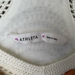 Athleta White Shift Dress Size M Sleeveless Crochet Racerback Knee Length Lined Photo 4