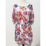 Johnny Was  Summer Days Eyelet Floral Dress Braided‎ Belt Silk Oversized XS Photo 1