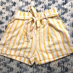 Yellow And White Striped Tie Shorts Size M Photo 0