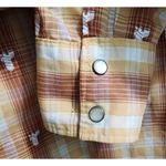 Western Plaid Shirt Long Sleeve Snap Button Cowboy Rodeo Style Size XL Brown Photo 2