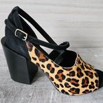 LuLaRoe Leopard Animal Print Block Heel Sandals Adjustable Strap Womens Size 7.5 Photo 0