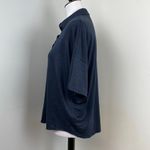 Majestic Filatures Blue Stretch Linen Short Sleeve Shirt Oversized XS Photo 4