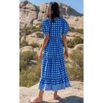 SZ Blockprints Divya Tea Length Dress Sz. L Blue Size L Photo 1