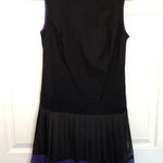 Loft Black and Purple  Chiffon Pleated Skirt Dress Size 6 Photo 1