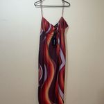 Pretty Little Thing Womens New  Plus Brown Ombre Stripe Cup Detail Midi Dress Photo 4