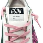 Golden Goose Superstar Leather Suede Sneakers Green White Pink Size 40 Photo 4
