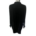 CP Shades  Velvet Silk Tunic Top Long Sleeve Black Womens Medium Photo 2