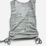 Revolve  Cloud Dancer Green and White Ruched Side Tank Top Photo 0