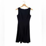 Calvin Klein  Pleated A Line Black Midi Dress with Fitted Bodice Photo 2