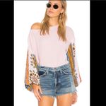 We The Free Free people blossom print Dolan balloon sleeve top mixed paisley thermal top Photo 9