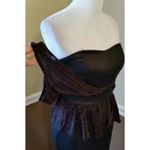 Mystic Black Sparkle Metallic Peplum Cut Halter Dress ModCloth Whimsigoth Glam Photo 7