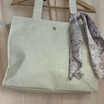 Victoria's Secret  Cream Tote Bag with Scarf Accent Photo 0