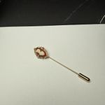 Signed Avon Faux Pearl Cameo Gold Tone Lapel Stick Pin Photo 9