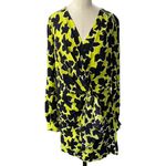 Diane Von Furstenberg  Dora Silk Faux Wrap Dress Size 2 yellow black long sleeve Photo 1
