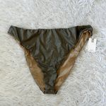 Good American NWT Good Waist Reversible Cheeky high shine bikini bottom sage 4X Photo 2