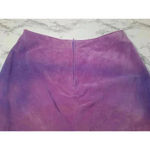 Vtg. Cuir Zebra Purple Suede Leather Fringe Western Skirt Size 12 Photo 3