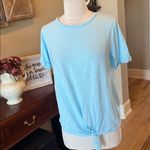 Envy Baby Blue Women's Top Tie Knot Short Sleeve Photo 1