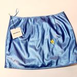superdown Monica Faux Leather Skirt in Blue Metallic Photo 5