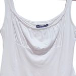 Brave Soul  LONDON WHITE STRAPPY SQUARE NECK RUCHED SNAP CROTCH TANK BODYSUIT L Photo 3