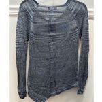 Marled Reunited Open Knit Sweater Womens Size Medium Blue Asymetrical Hem NEW Photo 1
