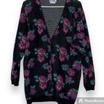 Vintage College Town size small women’s small wool button front cardigan sweater Purple Photo 10