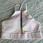 Nike White Sports Bra with Rainbow Stripe Photo 0