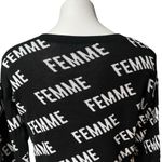 EXPRESS Black & White Cotton Sweater Femme Spellout, Sz S Photo 8