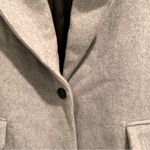 Halston Heritage  Gray Drape Collar Classic Wool Pea Coat M Single Button Photo 4