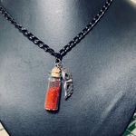 Masquerade Red Glitter Sparkle Necklace New Photo 3