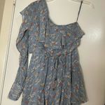 Anthropologie Valencia and vine one shoulder floral tiered blue flowy dress XS Photo 4