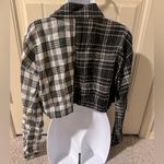 SheIn Women’s Plaid Flannel Drop Shoulder Crop Shirt M Photo 7