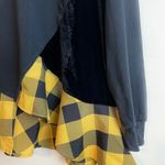 Clu Contrast Ruffles Colorblock Pullover Black Size M Photo 2