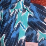 Banana Republic Petite Blue Ikat Riviera Blouse Bold Blue PM Medium Dress Shirt Photo 8