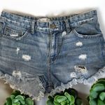Free People  High-Rise Distressed Jean Shorts Size 28 Photo 0