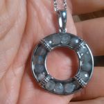 Malagasy Labradorite Stainless Steel Circle Pendant Necklace Photo 10