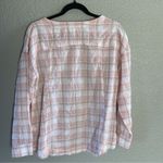 Beach Lunch Lounge Womens Mia Pucker Plaid Round Neck Tunic Top Size Small Photo 3